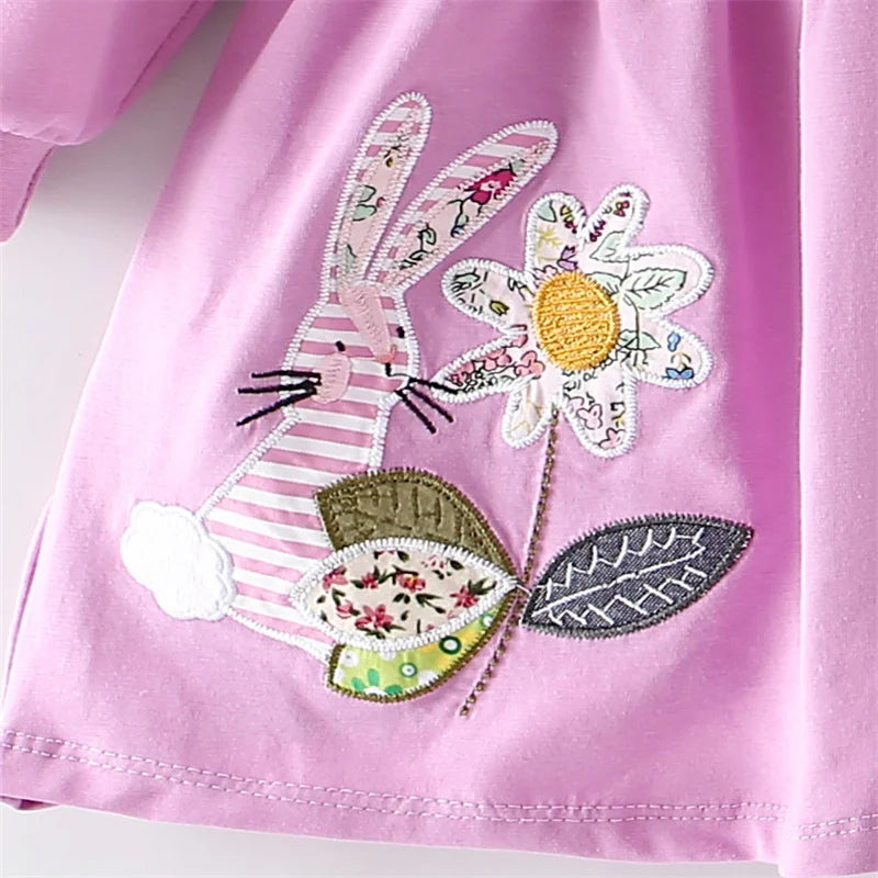 Jumping Meters 2-7T Pockets Princess Girls Dresses For Autumn Winter Children Clothes Animals Embroidery Kids Party Dresses
