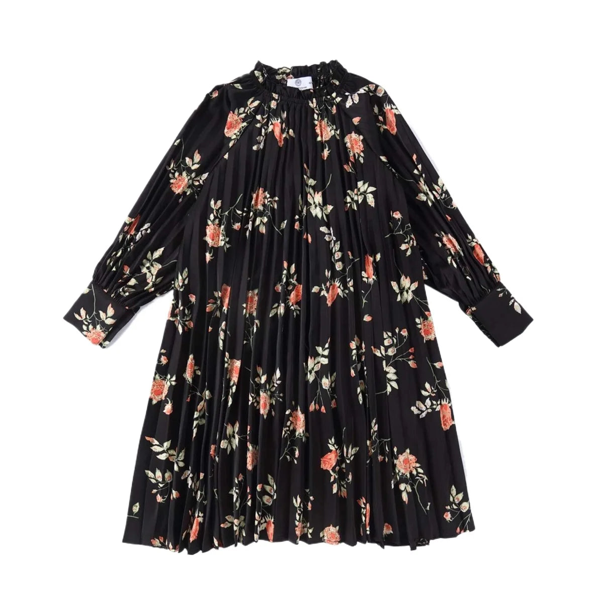 AP Floral Pleated Satin Collection 2025 Autumn Long Sleeve Girls Floral Pleated Dress Baby Romper Cute, #6007