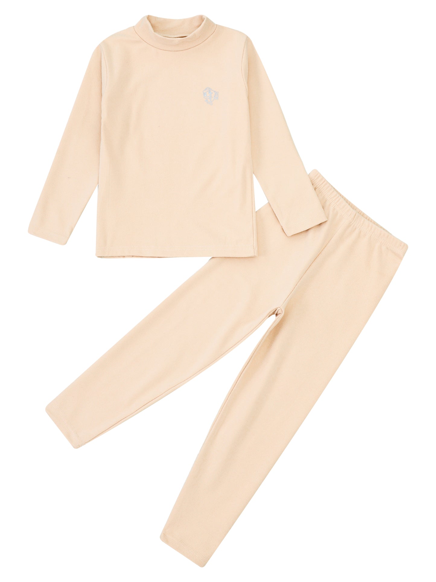 Teen Girls Boys Casual Outfit Sports Sets Turtleneck Long Sleeve Dolphins Print Thermal Top+Pants Warm Basic Underwear Sleepwear