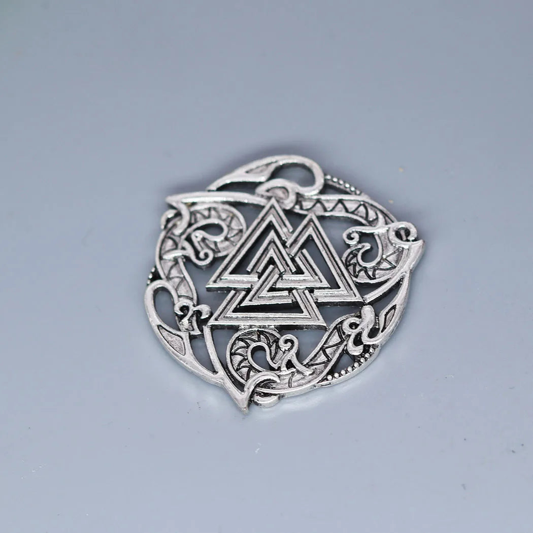 3Pcs/lot Norse Mythology Valknut Charm Pendant For DIY Necklace Handmade Jewelry Making