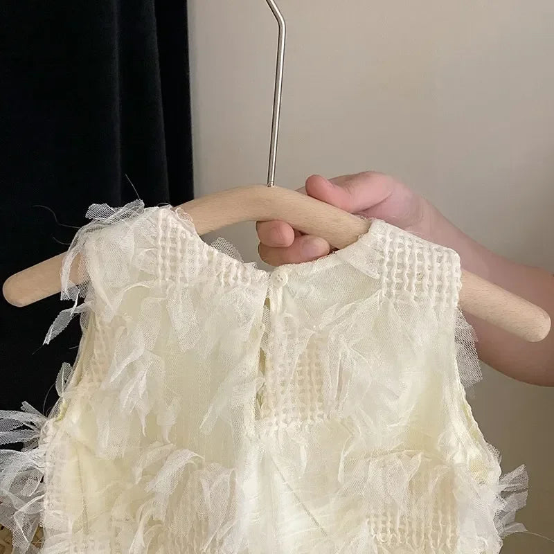 Summer Baby Girl Princess Cotton High-end Dress Sleeveless Infant Toddler Child Elegant Tulle Vestido Party Baby Clothes 18M-10Y