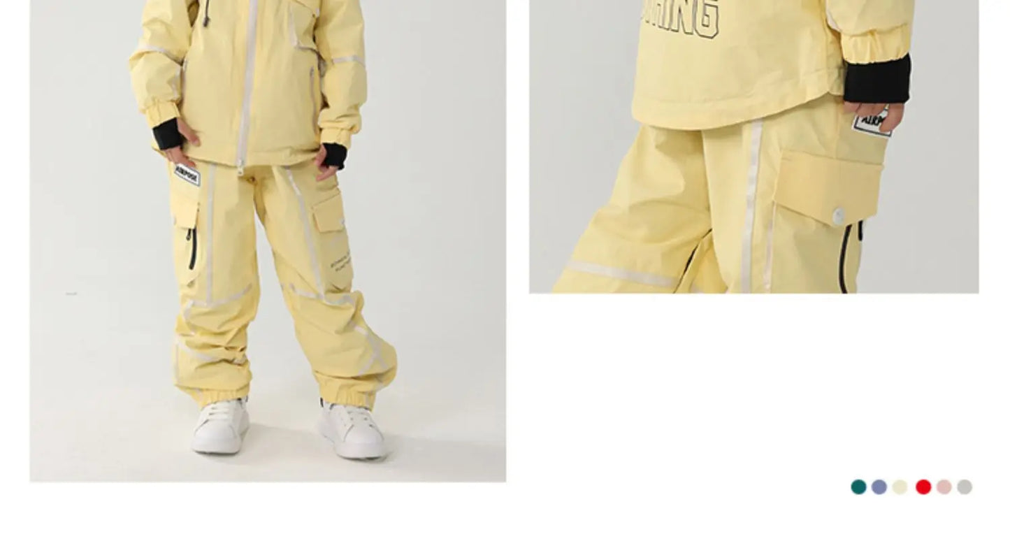 2024 New Children Ski Suit Girls Boys Winter Outdoor Windproof Snowboard Jacket Pants Warm Kids Waterproof Skiing Set