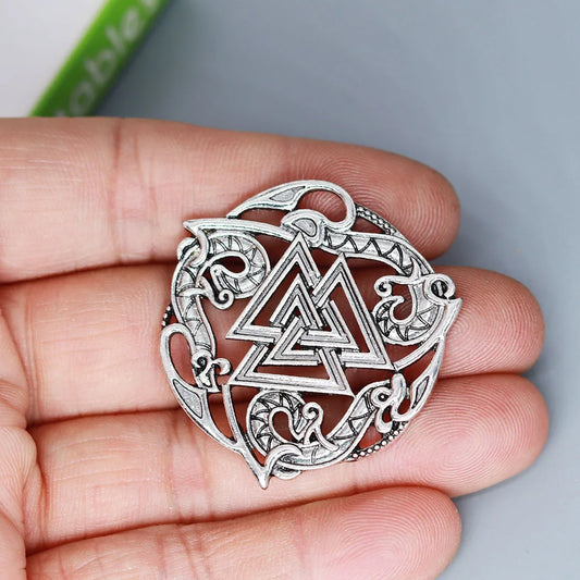 3Pcs/lot Norse Mythology Valknut Charm Pendant For DIY Necklace Handmade Jewelry Making