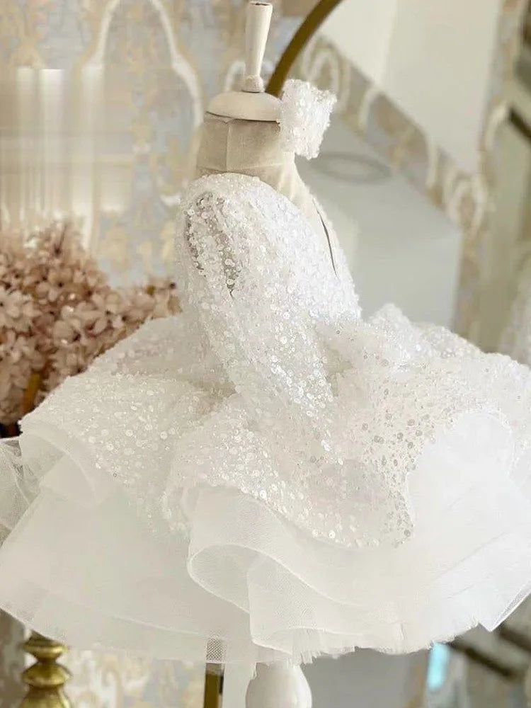 Elegant socialite girl dress sequin birthday dance party gorgeous dress  graduation banquet evening dress  girls clothing