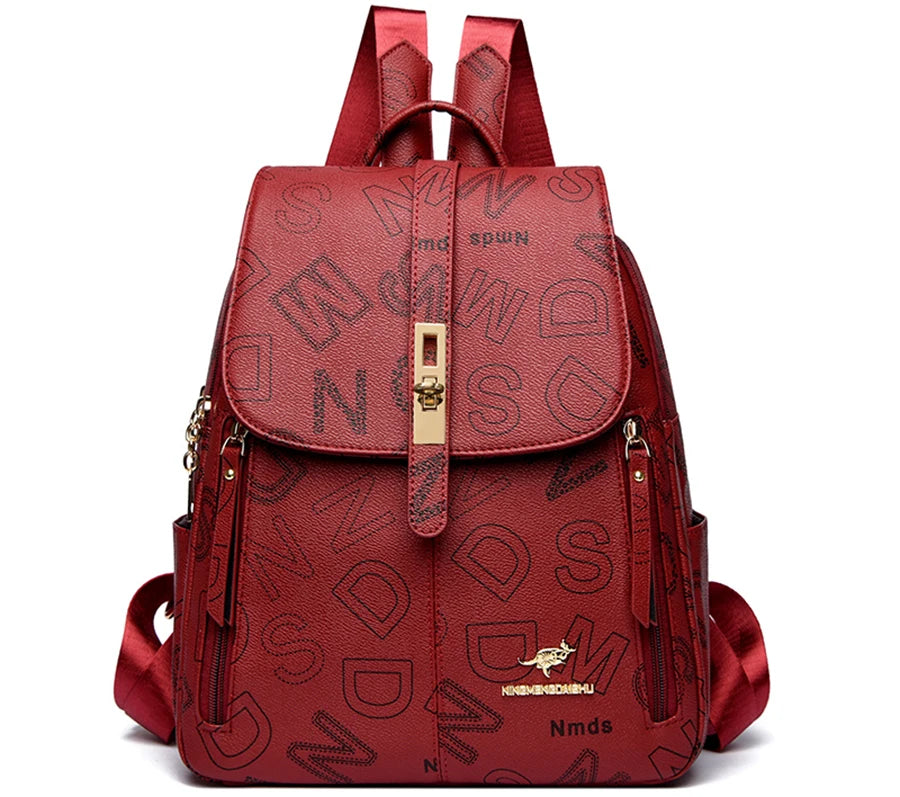 Luxury Designer Women Backpack High Quality Soft Leather Shoulder Bag Fashion School Bags Multifunction Rucksack Top-handle Bag