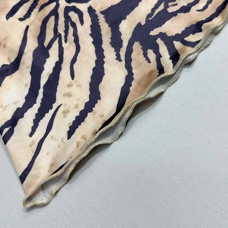 Tiger Printed Two Piece Set for Women, Sexy Long Sleeve Tops, Maxi Skirts, Matching Sets, Slim Outfits, Party Wear, Summer