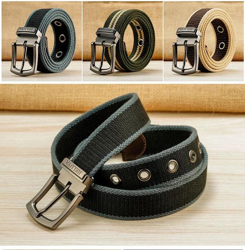 Plus Large Size 110 120 130 140 150 160 cm Canvas Belt for Men Alloy Pin Buckle Jeans Belts High Quality Outdoor Belts