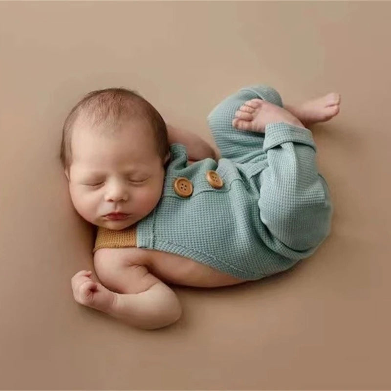 Newborn Photography Props Set Baby Boy Picture Outfits Newborn Boy Overalls Photo Studio Clothes Boy Costume Hat