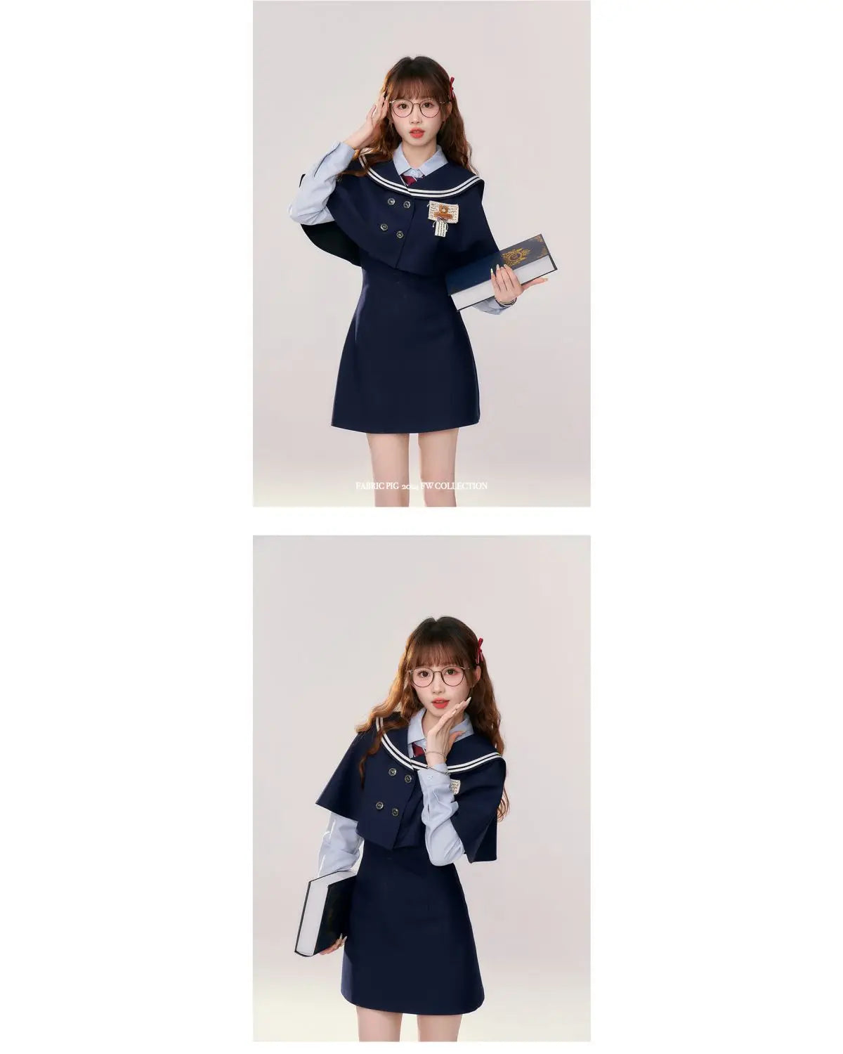 Japan School Uniforms Student Student Girl Navy Costume Cute Women Sexy Navy JK Suit Sailor Blouse Pleated Dress Set