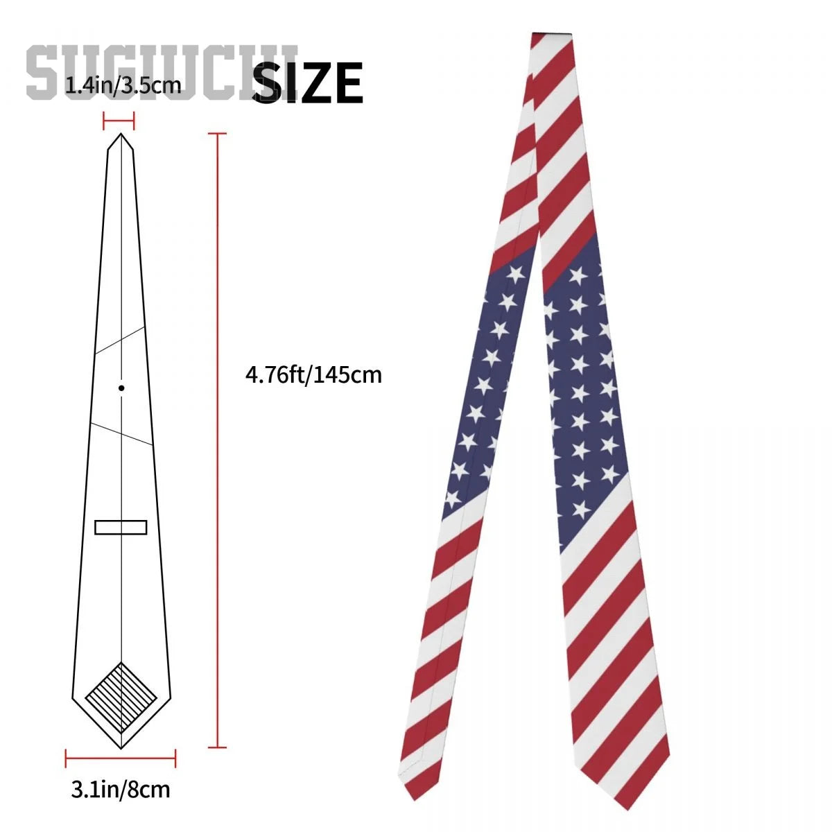 United States USA Flag American Emblem Men Women Neck Ties Casual Plaid Tie Suits Slim Wedding Party Business Necktie Gravatas