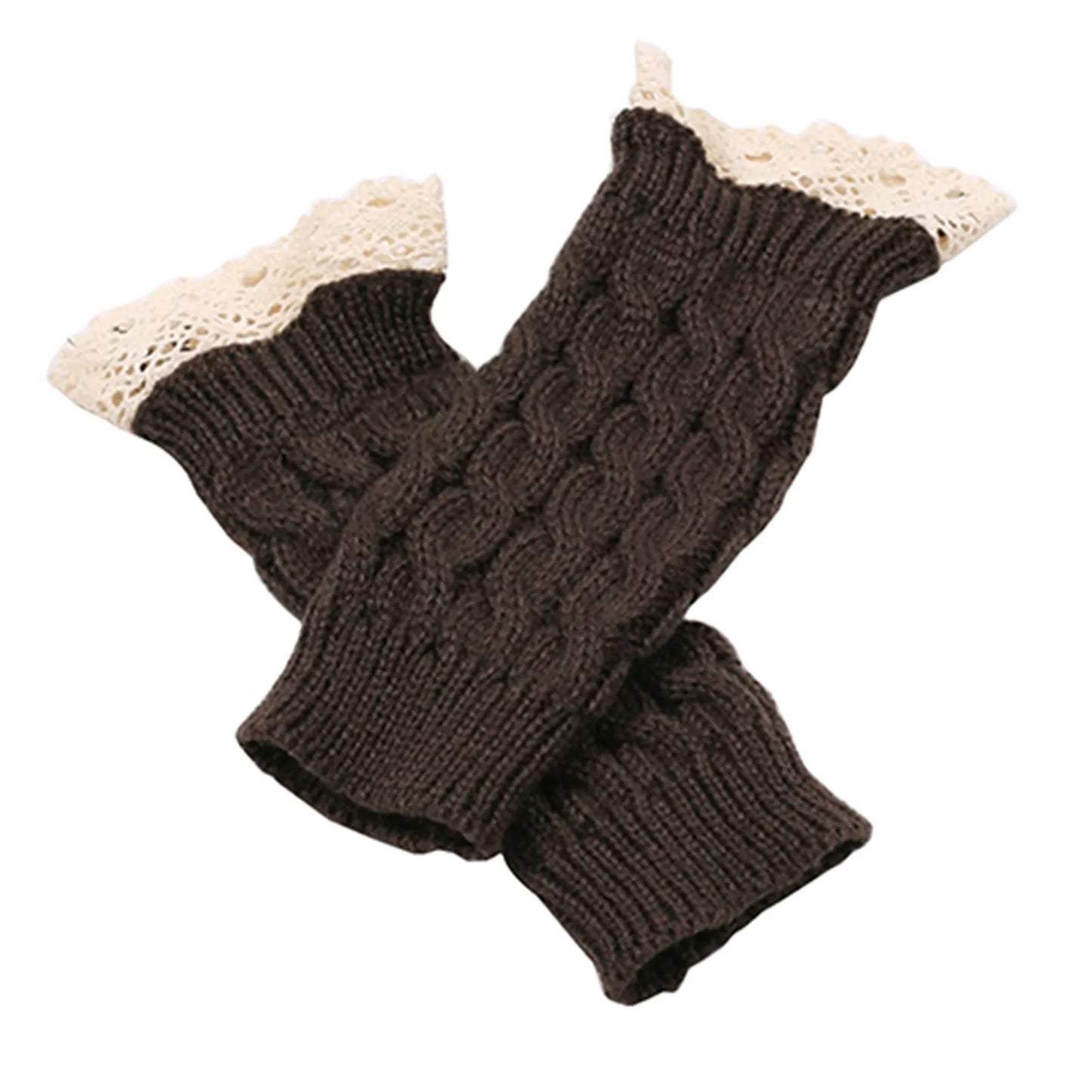 Women Knitted Arm Warmers Long Fingerless Lace Gloves Knitted Warm Mitten Wrist Elbow Warmer Winter Gift Autumn Winter Gloves