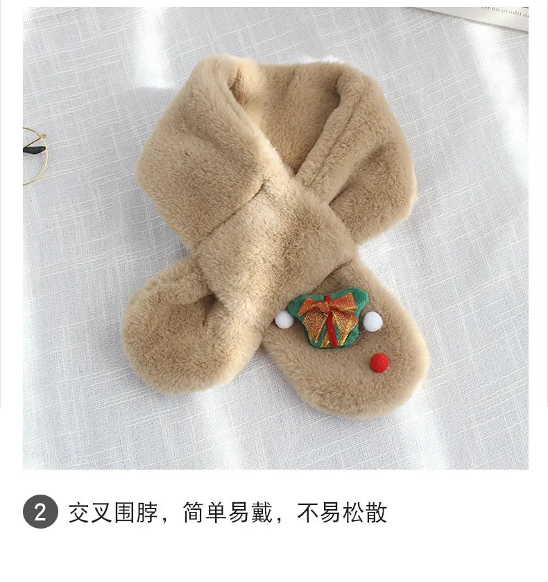 Winter Children Gift Christmas Scarf Korean Version of The Neck Thickened To Keep Warm Baby Boys and Girls Cute