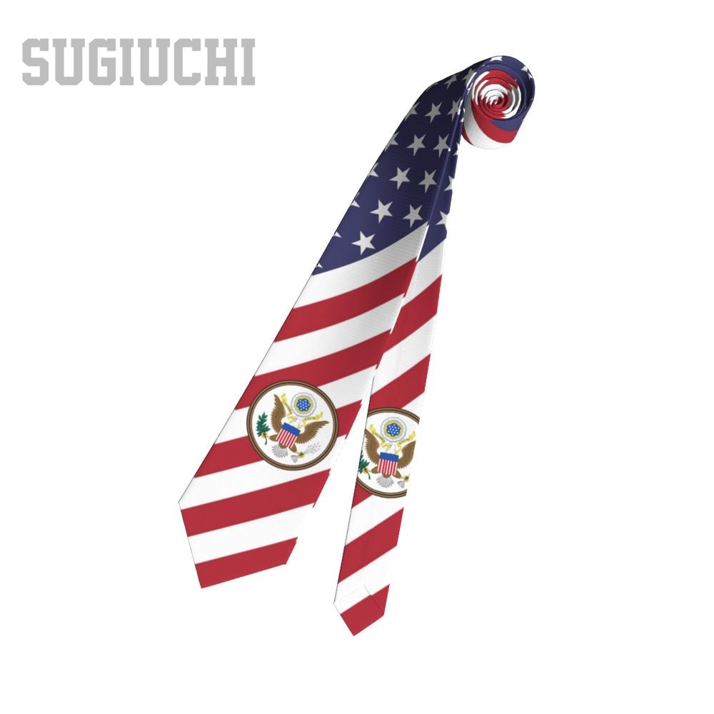 United States USA Flag American Emblem Men Women Neck Ties Casual Plaid Tie Suits Slim Wedding Party Business Necktie Gravatas
