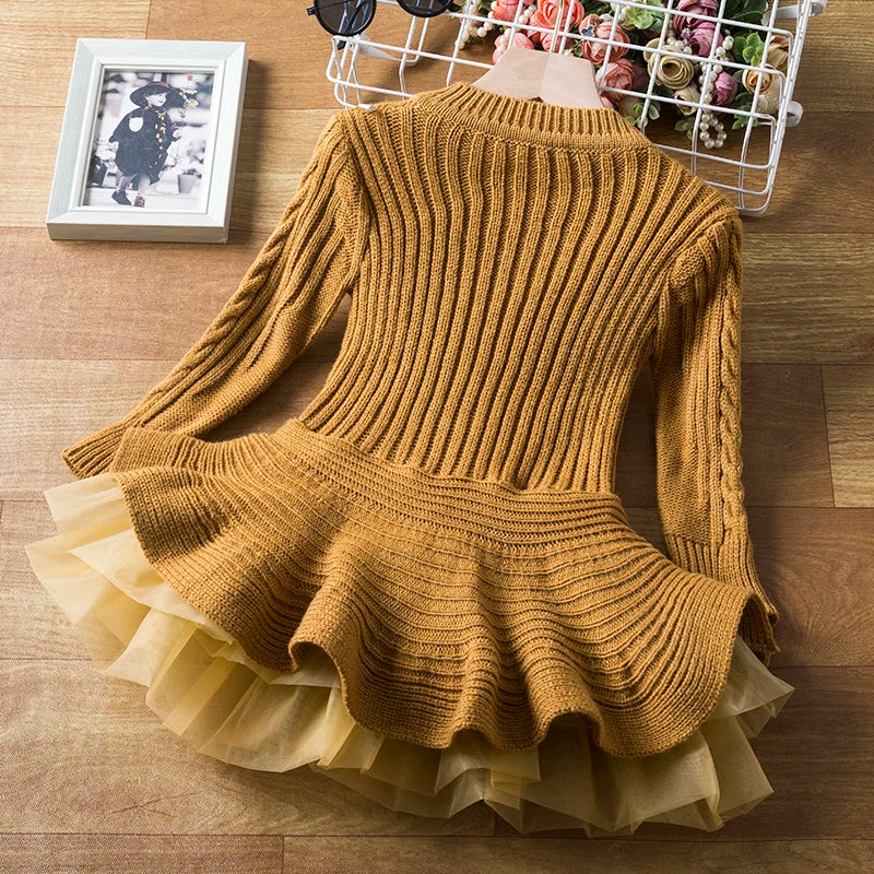 Sequin Girls Princess Party Dresses for 3-8 Yrs Kids Birthday Wedding Evening Prom Gown Spring Fall Long Sleeve Children's Dress