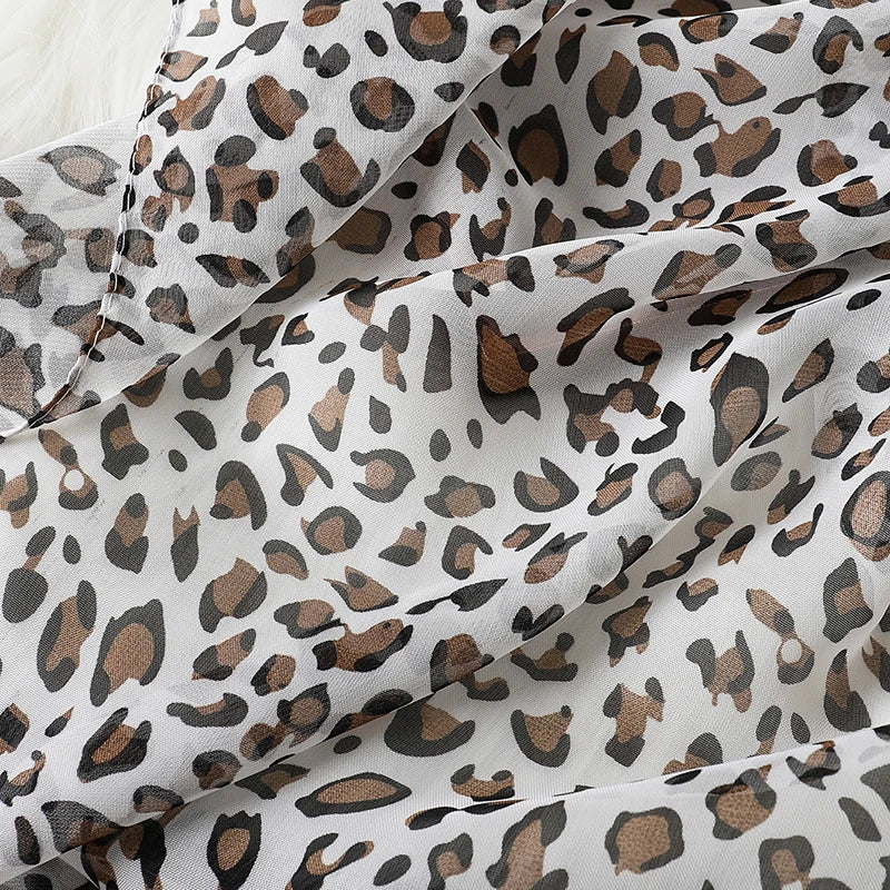 2024 Fashion Printed Leopard Chiffon Hijab Scarf Women Pareo Lady Bandanas Beach Towels Summer Muslim Veil Wrap Female Foulard