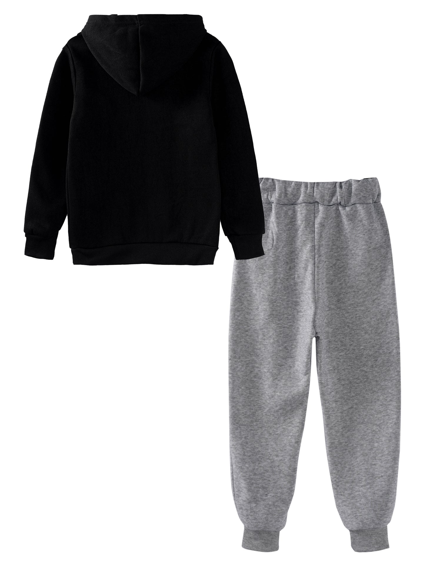 Kids Boys Girls Letter Printed Sport Suit Tracksuit Long Sleeve Hooded Pullover with Elastic Waistband Pants