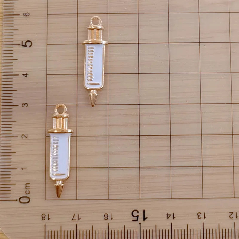 10PCS 5 Styles Doctors Dripping Oil Charm Stethoscope Syringe Nurse Hat Pendant For Bracelet Necklace Jewelry Making Findings