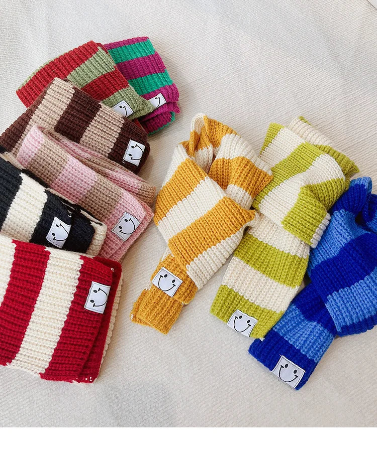 Baby Girls Boys Scarf Kids Korean Style Scarves Letter Printed Accessories Children's Knitted Bib Cotton Versatile Warm Clothing