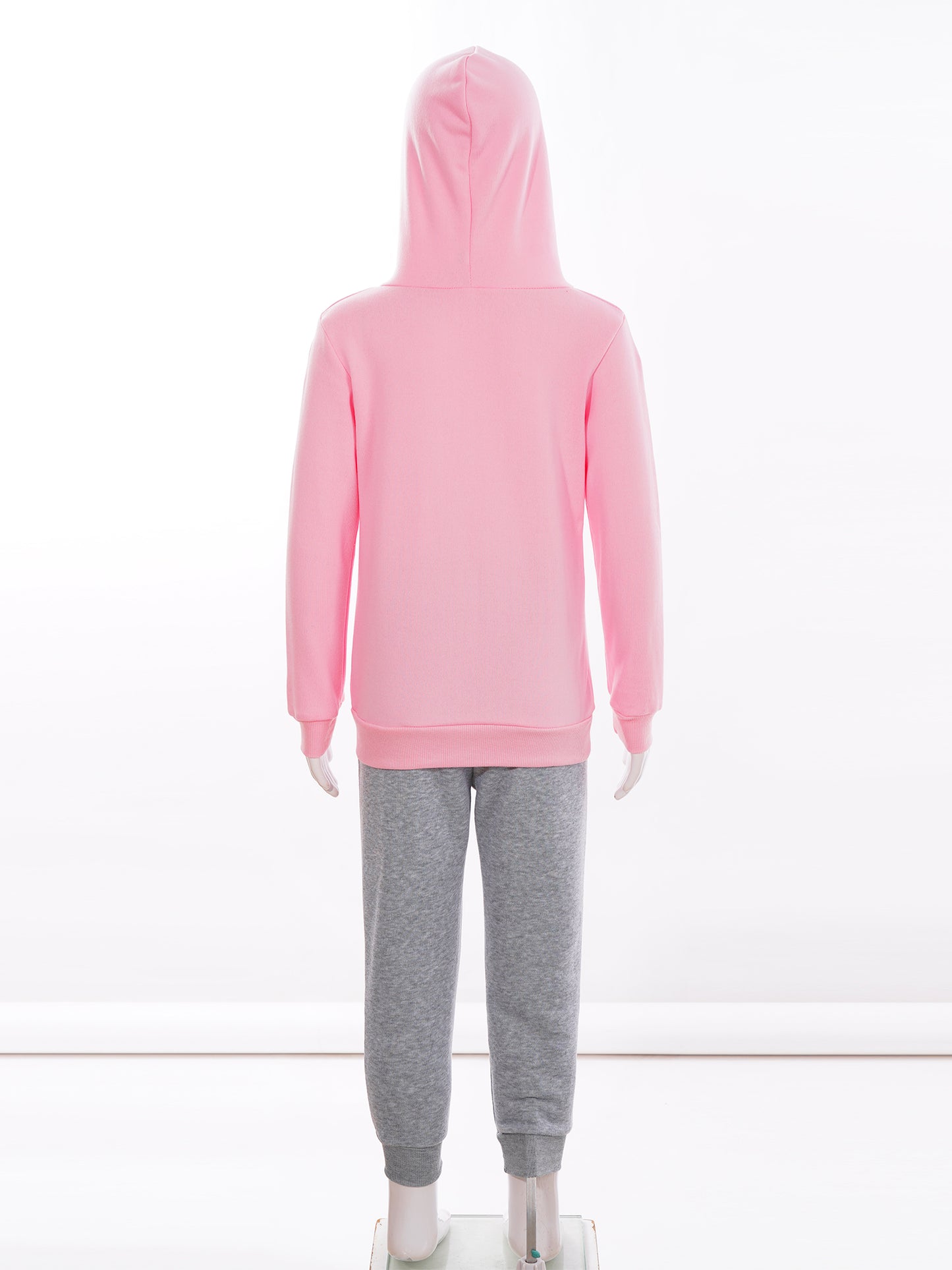 Kids Boys Girls Letter Printed Sport Suit Tracksuit Long Sleeve Hooded Pullover with Elastic Waistband Pants