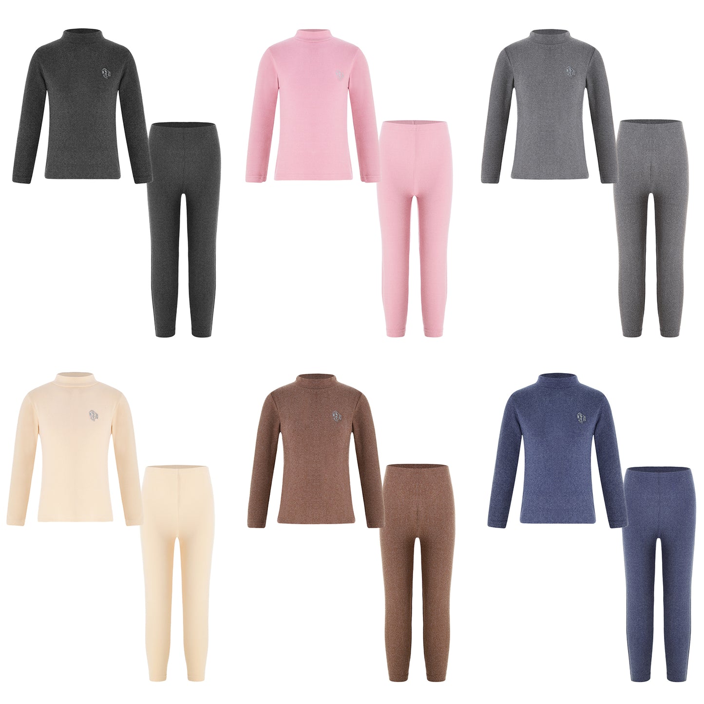 Teen Girls Boys Casual Outfit Sports Sets Turtleneck Long Sleeve Dolphins Print Thermal Top+Pants Warm Basic Underwear Sleepwear