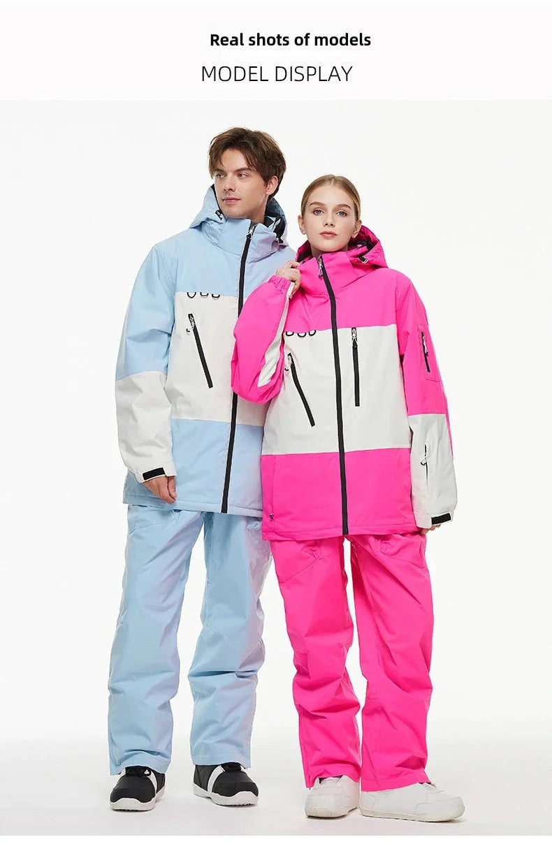 Cheaper, Snow Suit,  Snowboard Outdoor Sports  Snowboard Jacket Sets,  Ski Coat and Strap Pant,Boy‘s and Girl's Ski Jumpsuit