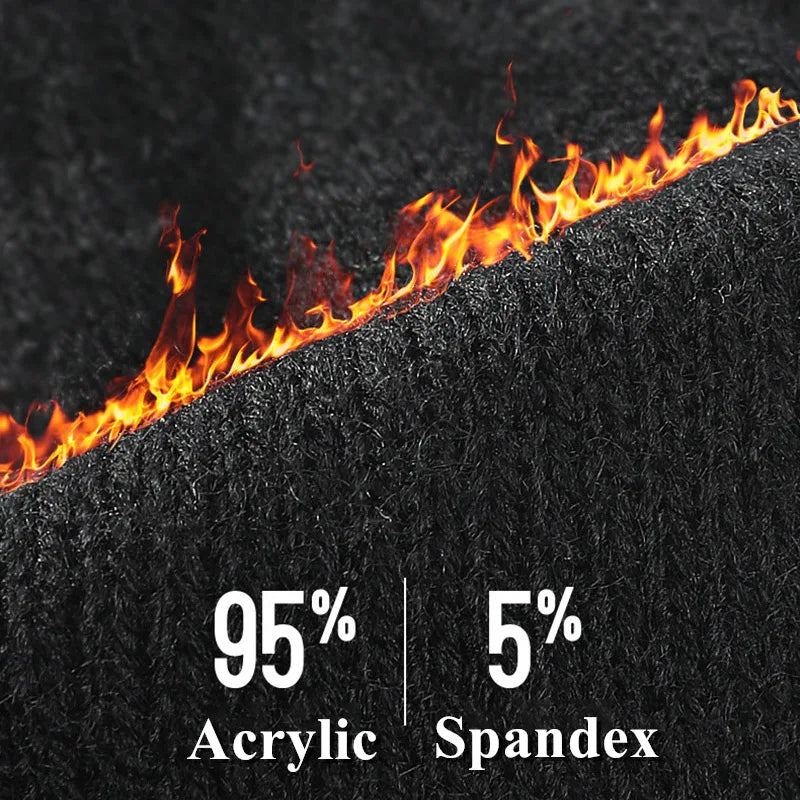 Winter Knitted Men's Gloves Touch Screen Anti-skid Solid Business Driving Cycling Full Finger Autumn Non-slip Rubber Male Gloves