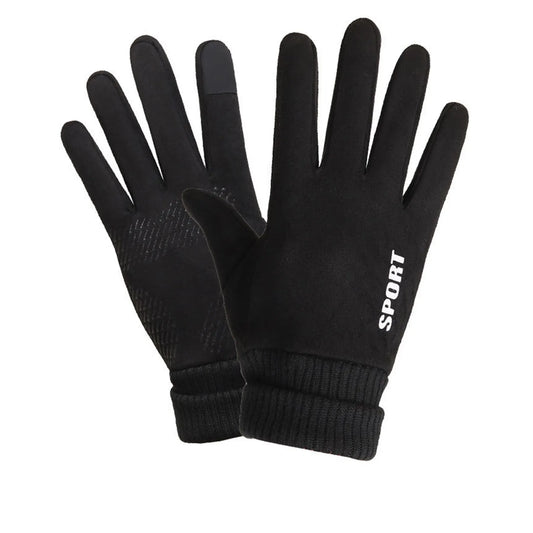 Winter Gloves Padded Waterproof Windproof Outdoor Sports Riding Touch Screen Suede Warm Gloves Men And Women Universal