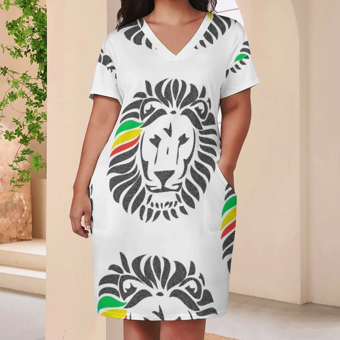 Lion Tuff Loose Pocket Dress womens clothing elegant dresses plus sizes