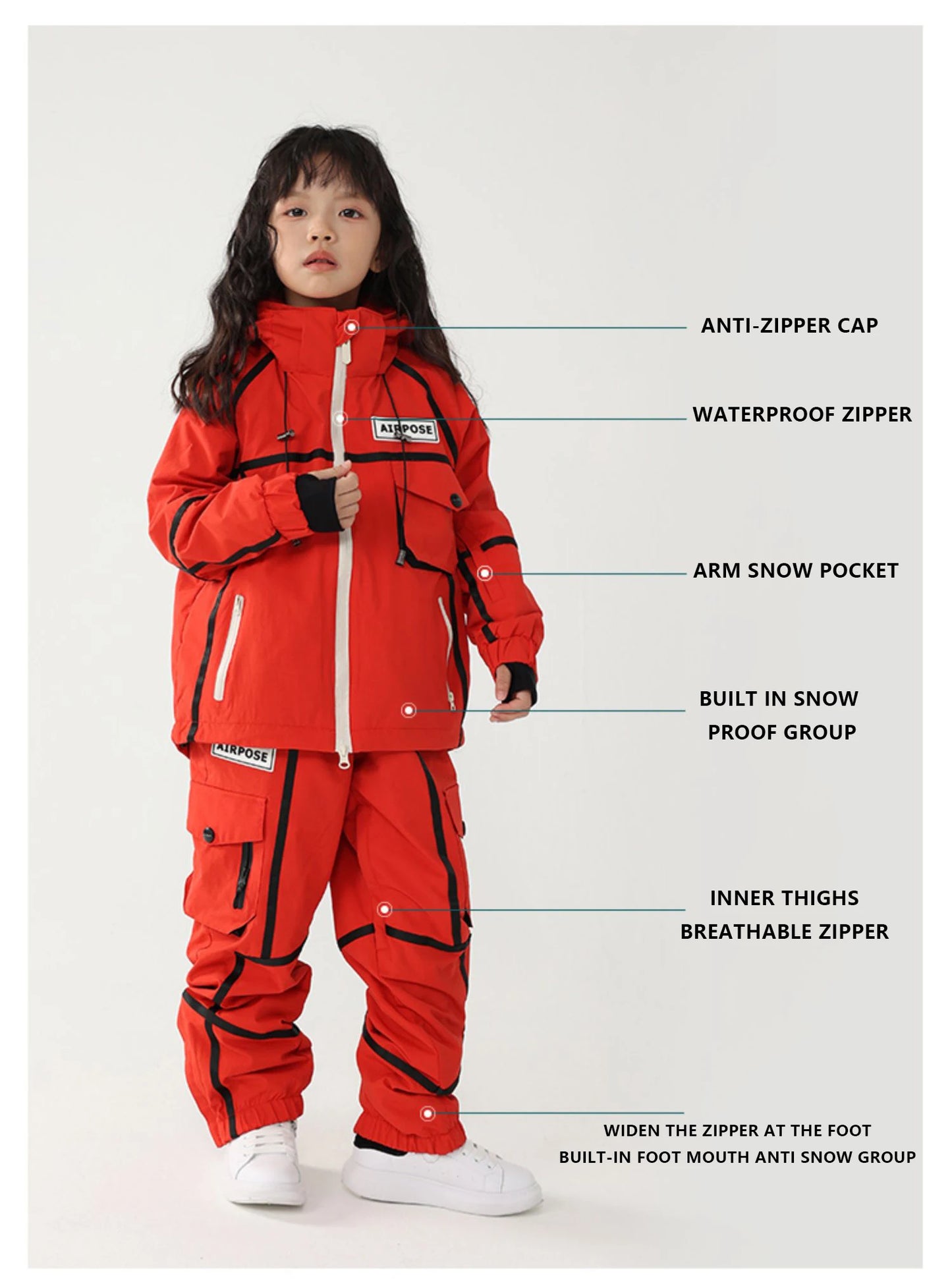 2024 New Children Ski Suit Girls Boys Winter Outdoor Windproof Snowboard Jacket Pants Warm Kids Waterproof Skiing Set