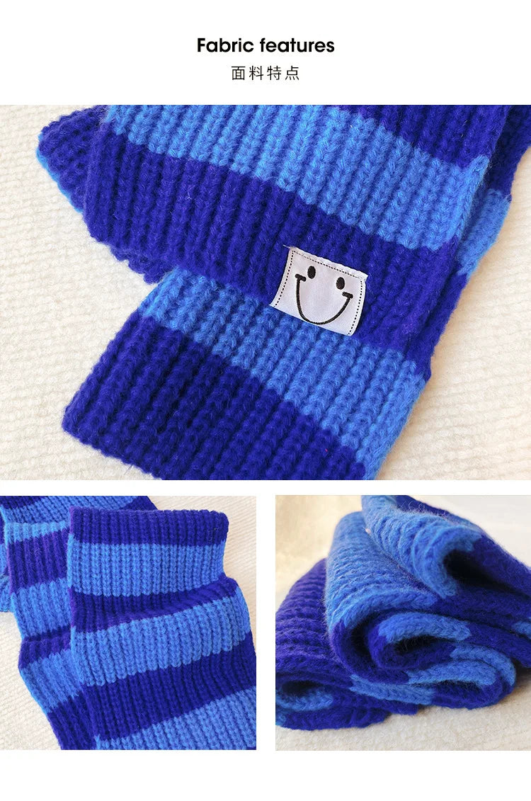 Baby Girls Boys Scarf Kids Korean Style Scarves Letter Printed Accessories Children's Knitted Bib Cotton Versatile Warm Clothing