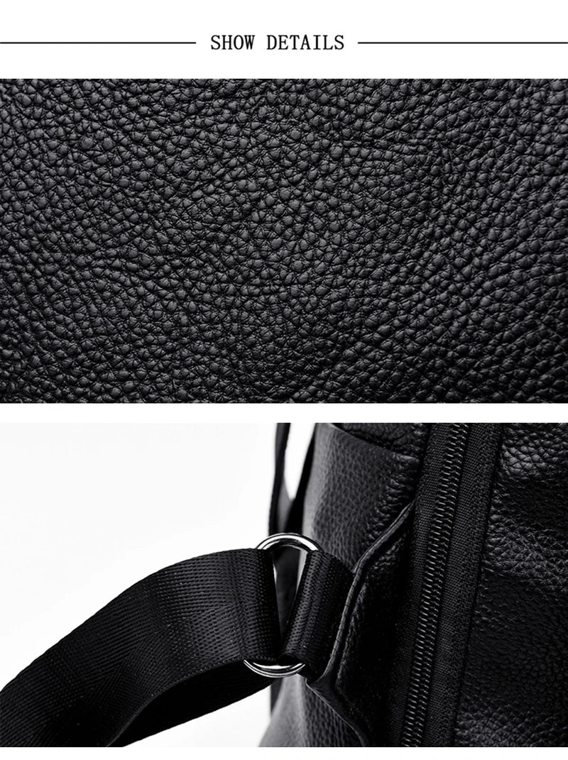 Summer White Fashion PU Leather Anti-thief Backpack Large  Volume  School Bag for Teenager Girls Multifunction Casual Sac a Dos