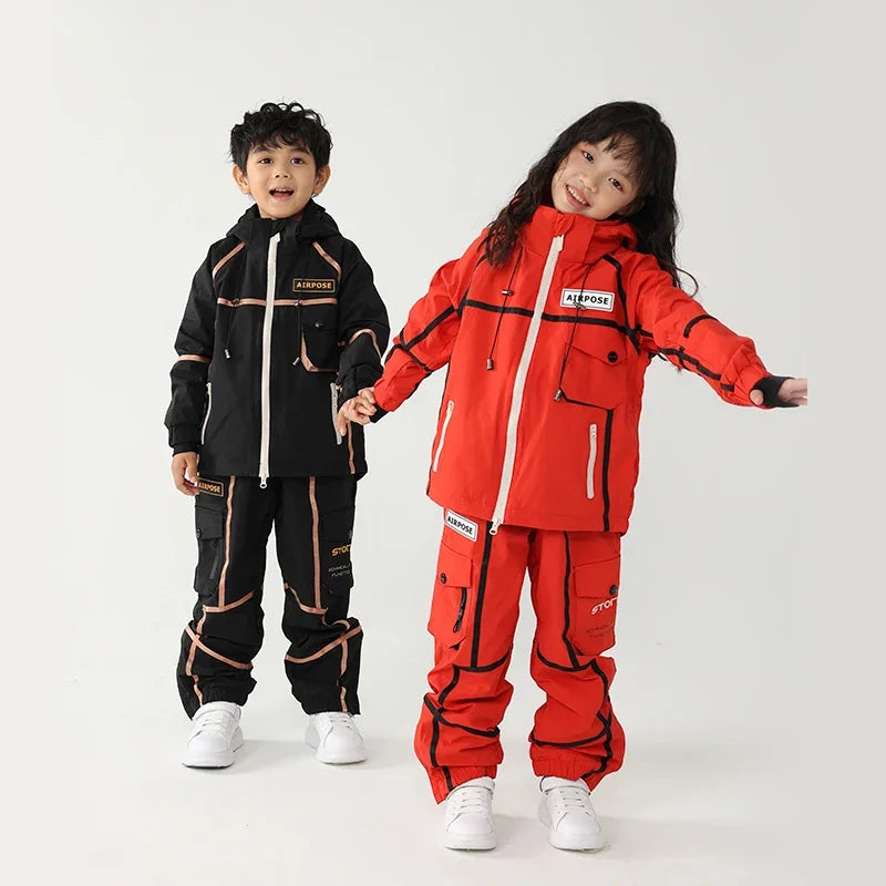 2024 New Children Ski Suit Girls Boys Winter Outdoor Windproof Snowboard Jacket Pants Warm Kids Waterproof Skiing Set