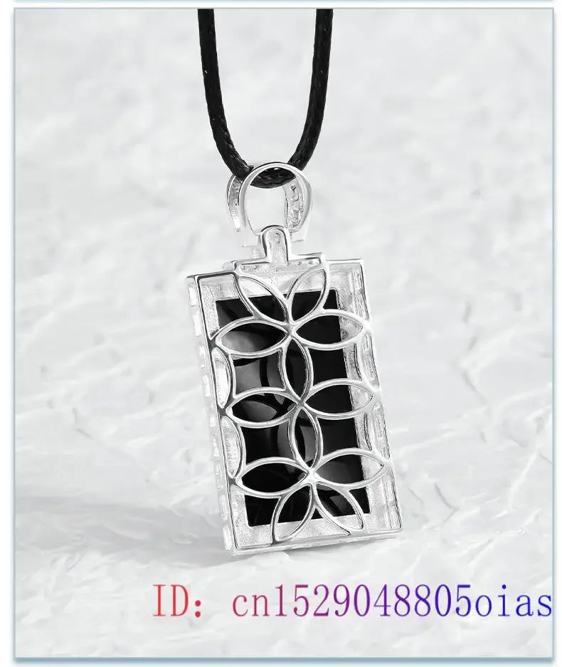 Burmese Jade Pendant Jewelry Black Jadeite Real Accessories Necklaces Amulets Natural Necklace Designer Amulet 925 Silver