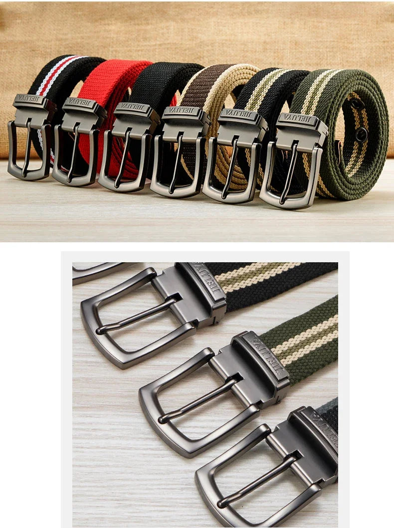 Plus Large Size 110 120 130 140 150 160 cm Canvas Belt for Men Alloy Pin Buckle Jeans Belts High Quality Outdoor Belts