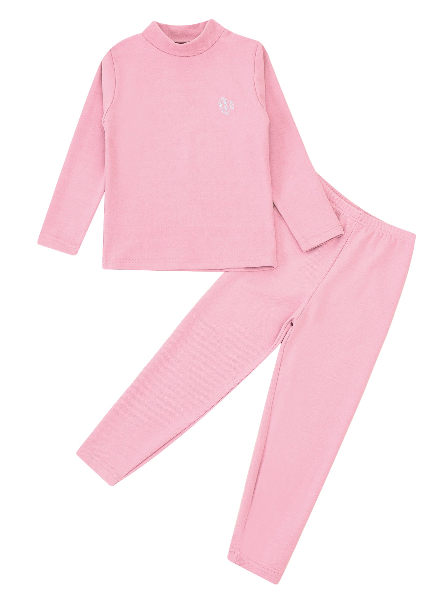 Teen Girls Boys Casual Outfit Sports Sets Turtleneck Long Sleeve Dolphins Print Thermal Top+Pants Warm Basic Underwear Sleepwear