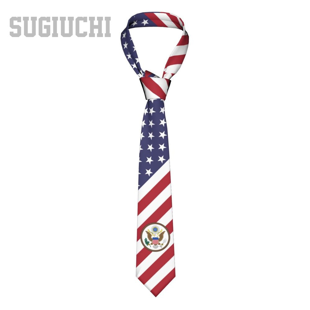 United States USA Flag American Emblem Men Women Neck Ties Casual Plaid Tie Suits Slim Wedding Party Business Necktie Gravatas