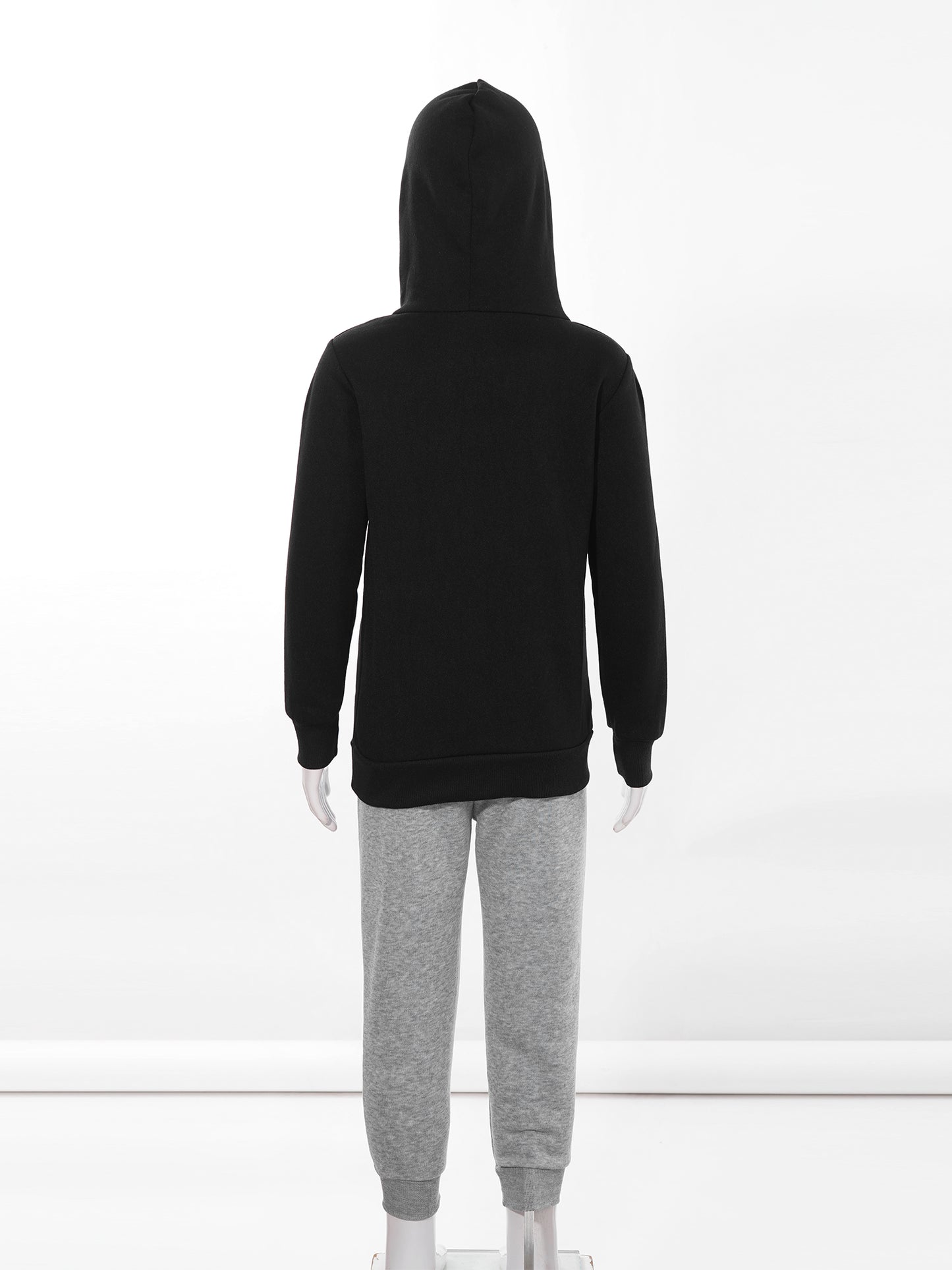 Kids Boys Girls Letter Printed Sport Suit Tracksuit Long Sleeve Hooded Pullover with Elastic Waistband Pants