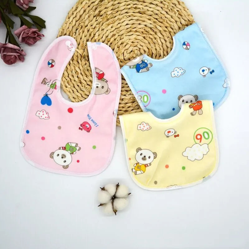 1PCS Baby Bibs Cotton Waterproof Bib Children Feeding Clothes Protection Kids Toddler Scarf for Newborns Boys Girls Accessories