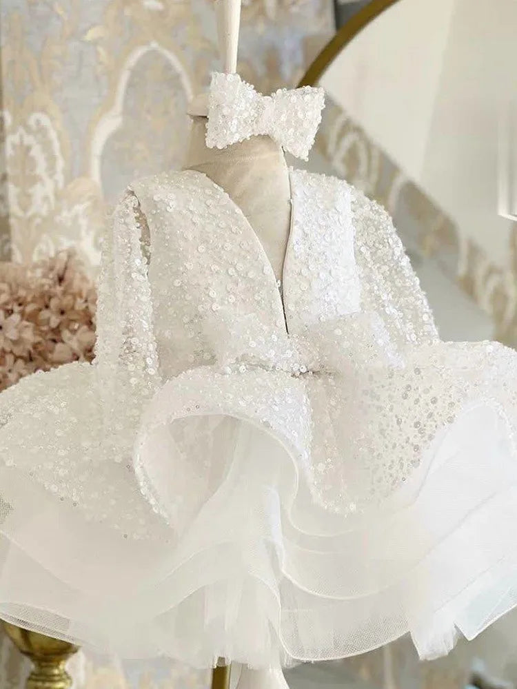 Elegant socialite girl dress sequin birthday dance party gorgeous dress  graduation banquet evening dress  girls clothing