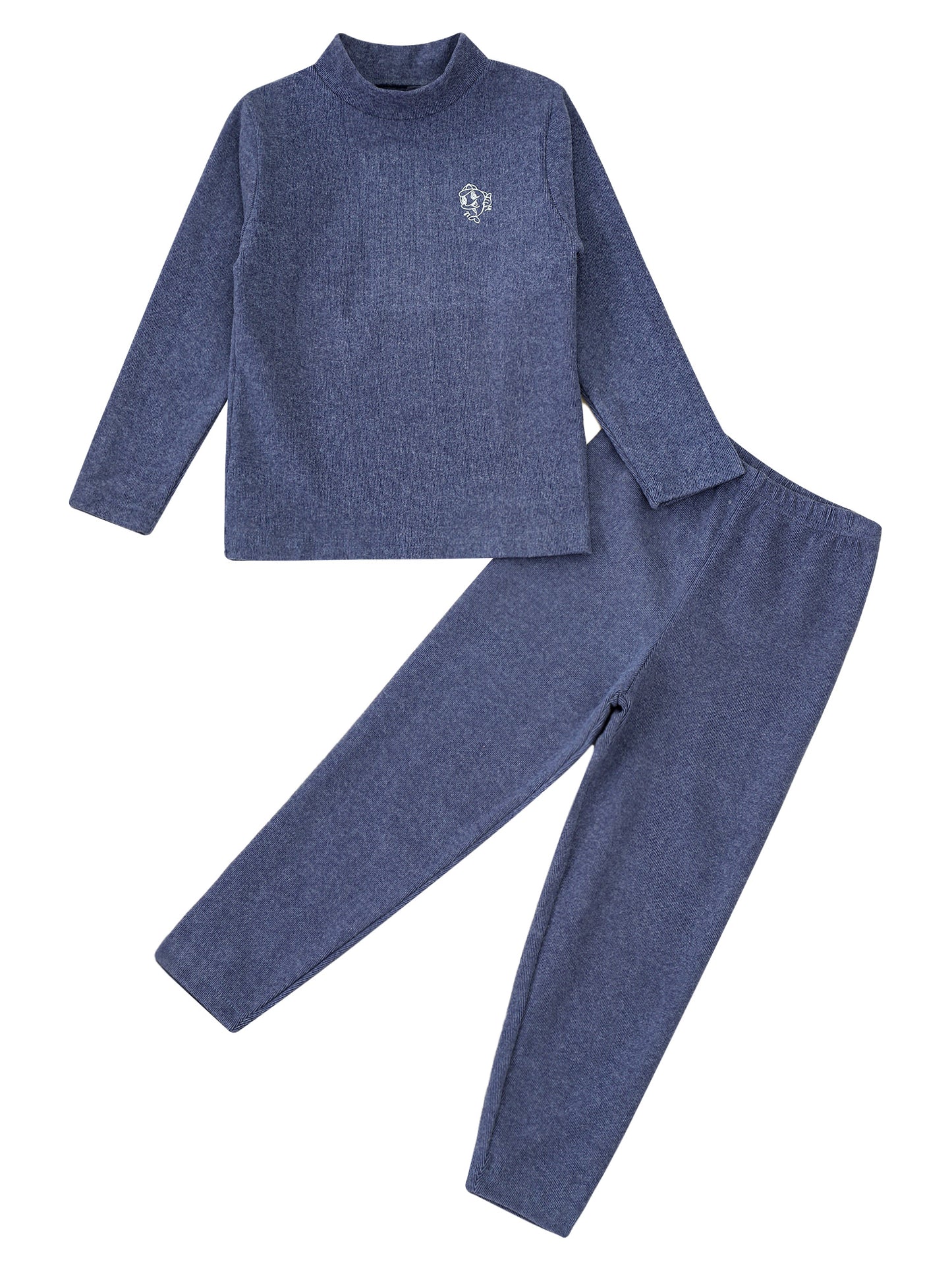 Teen Girls Boys Casual Outfit Sports Sets Turtleneck Long Sleeve Dolphins Print Thermal Top+Pants Warm Basic Underwear Sleepwear