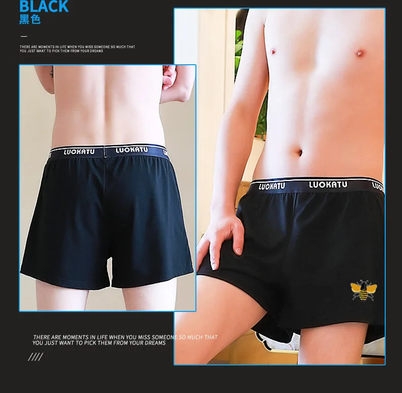 Youth Underwear Cotton Casual Breathable Comfortable Boxer Shorts for Men's Loose Fitting Oversized Aro Pants Boy Home Sleepwear