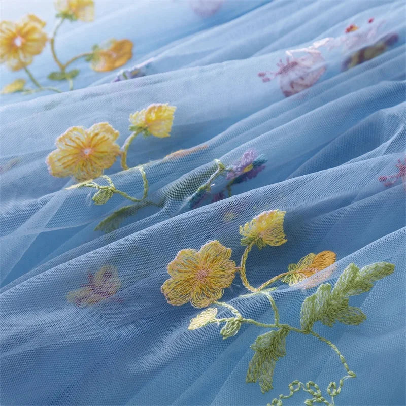 0-5 Years Girls' Dress Butterfly Dress for Summer New Flying Sleeve Mesh Princess Dress Baby Girls Floral Embroidery Clothes