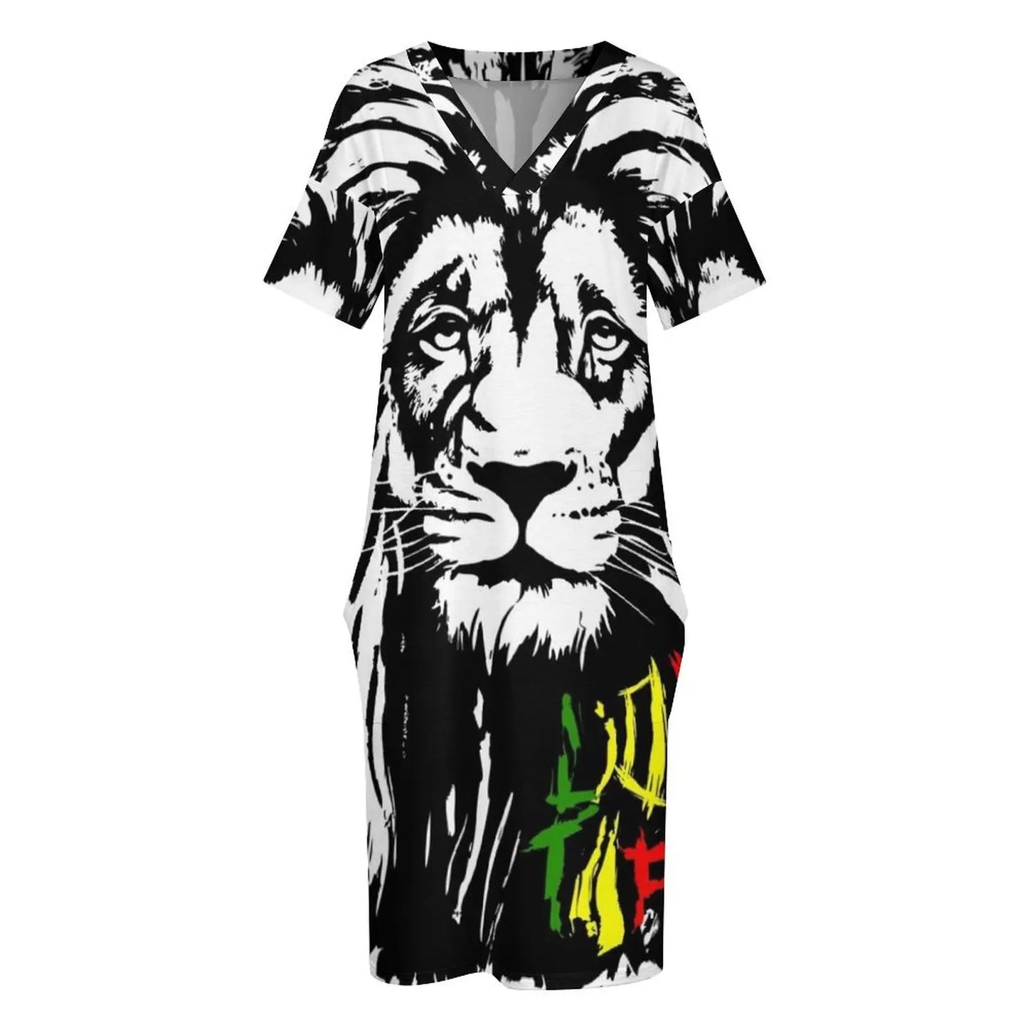 Lion Tuff Lion Head Loose Pocket Dress summer dress woman 2024 dresses for womens