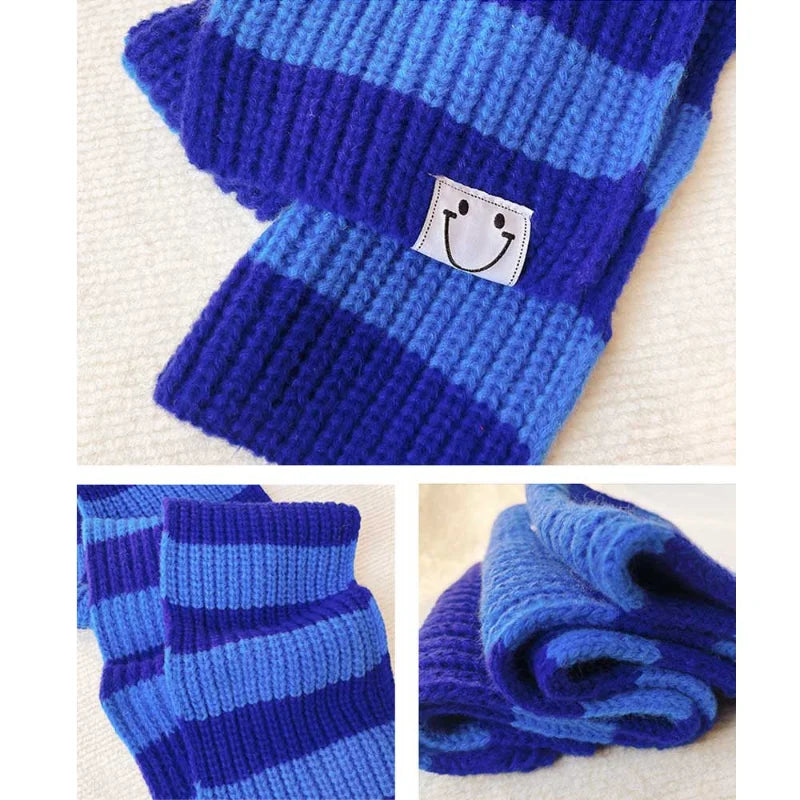 Baby Girls Boys Scarf Kids Korean Style Scarves Letter Printed Accessories Children's Knitted Bib Cotton Versatile Warm Clothing