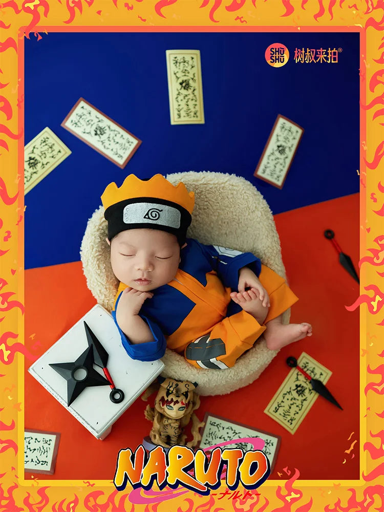 Baby Boy Newborn Photoshoot Outfits Jumpsuit Hairband 2pcs/Set Cartoon Cosplay Clothes Studio Infant Photo Costume Shooting Prop