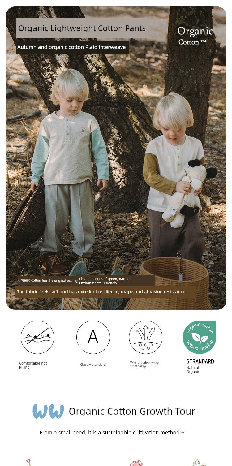 Kids Baby Girl Pure Cotton Boy Spring and Autumn Clothing Pants