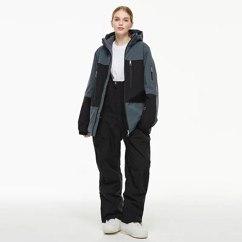 Cheaper, Snow Suit,  Snowboard Outdoor Sports  Snowboard Jacket Sets,  Ski Coat and Strap Pant,Boy‘s and Girl's Ski Jumpsuit