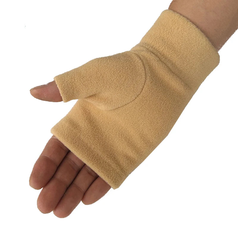 Winter Half Finger Fitness Gloves Man Women Fleece Touch Screen Fingerless Warm Mittens Windproof Velvet Skiing Driving Gloves