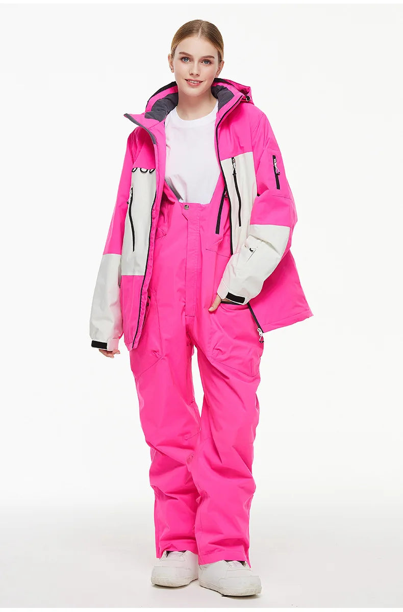 Cheaper, Snow Suit,  Snowboard Outdoor Sports  Snowboard Jacket Sets,  Ski Coat and Strap Pant,Boy‘s and Girl's Ski Jumpsuit