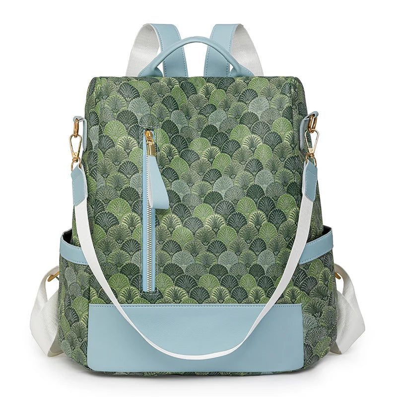 Anti Theft Design Women's Backpack Fashion PU Leather Backpack School Bags for Teenagers Girls Large Volume Leisure Travel Bag